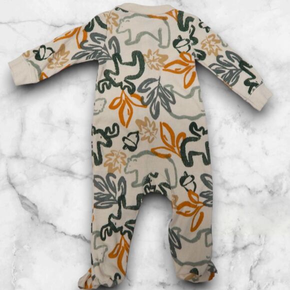 Carter's Baby Moose 2-Way Zip Thermal Sleep & Play 9 Months, Cozy Footed Pajamas - Picture 3 of 3